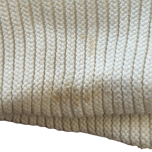 Free People La Brea Cream Ribbed Knit V Neck Sweater Womens Small Oversize Cozy - Picture 7 of 8